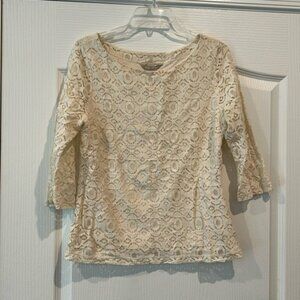 Lace size 12 3/4 length top blouse
